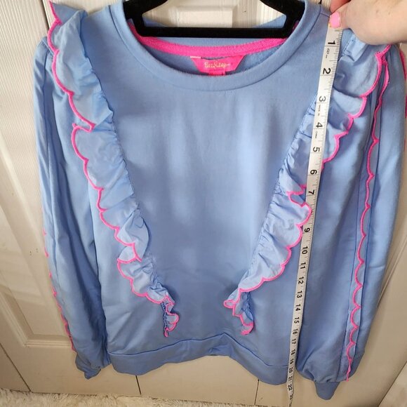 Lilly Pulitzer Sweatshirt Blue Ruffle - Picture 3 of 7